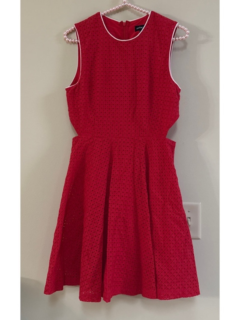Waist Cutout Eyelet Dress